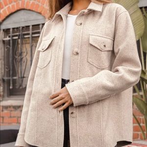 Lulus In With The New Beige Shacket XS